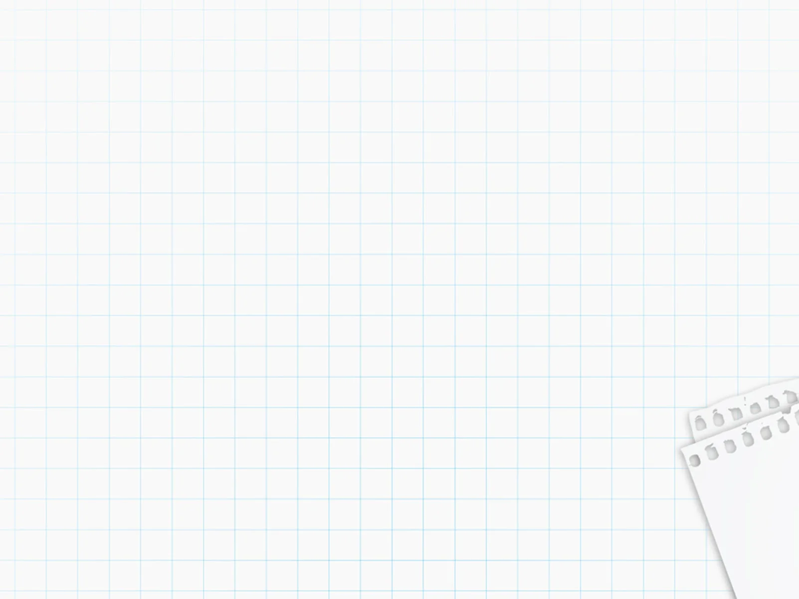 Hình nền powerpoint đẹp màu trắng với họa tiết giấy kẻ ô vuông xanh nhạt và góc sổ ghi chú