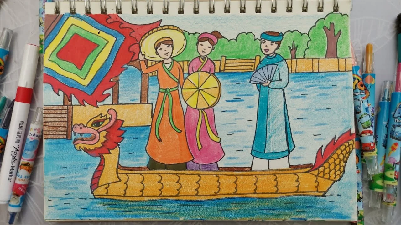 vẽ tranh chủ đề Lễ Hội Quê hương / Việt Nam đất nước con người #vetranh #drawing #art