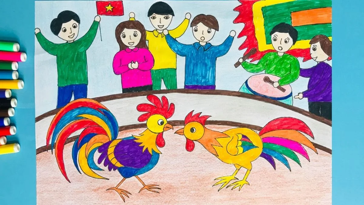 15+ mẫu vẽ tranh lễ hội đẹp, ấn tượng nhất