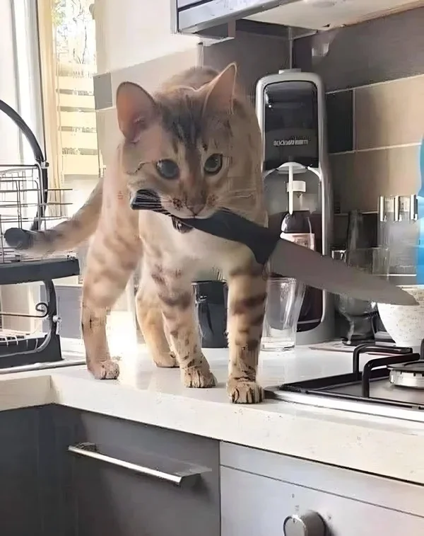 Loạt meme mèo cầm đạo cụ tác động vật lý hài hước, dùng để cà khịa bạn bè siêu hiệu quả
