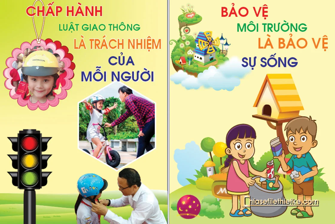 File thiết kế Corel tuyên truyền Bảo vệ môi trường cho các trường mầm non 034