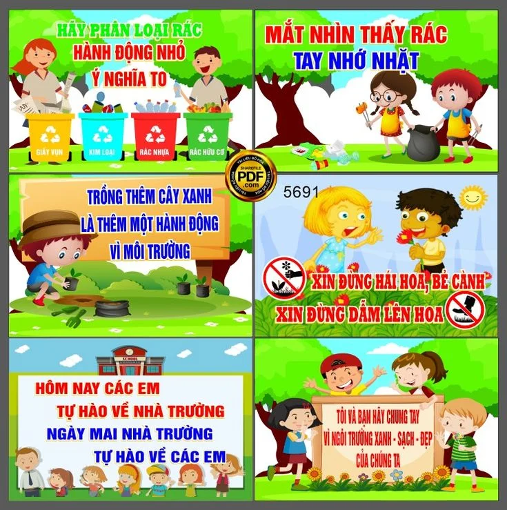 Poster tuyên truyền bảo vệ môi trường trong trường học