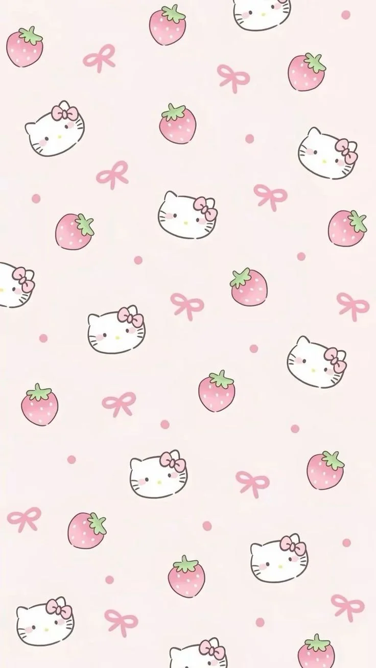 Hình nền Hello Kitty hồng phấn đơn giản (2)