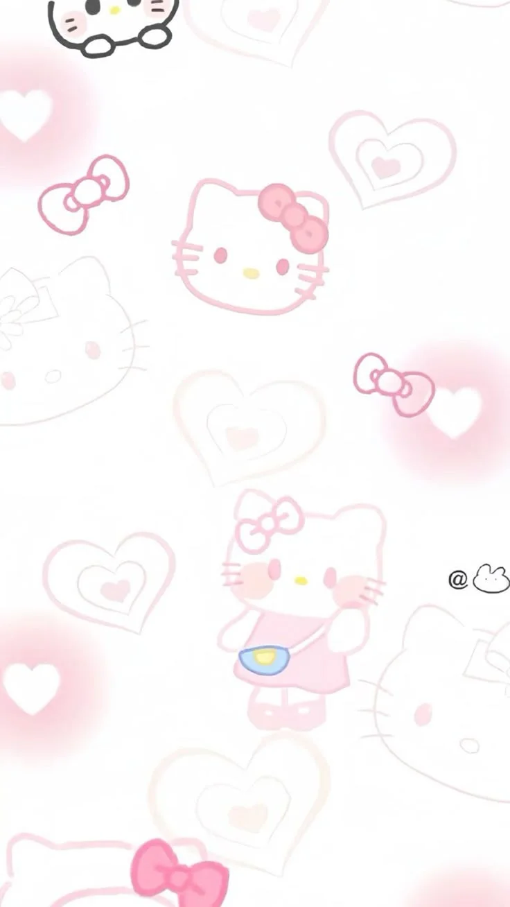 Hình nền Hello Kitty hồng phấn đơn giản (9)