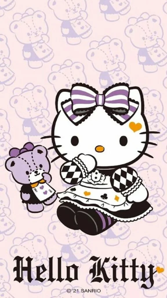 Hình nền Hello Kitty phong cách gothic dễ thương