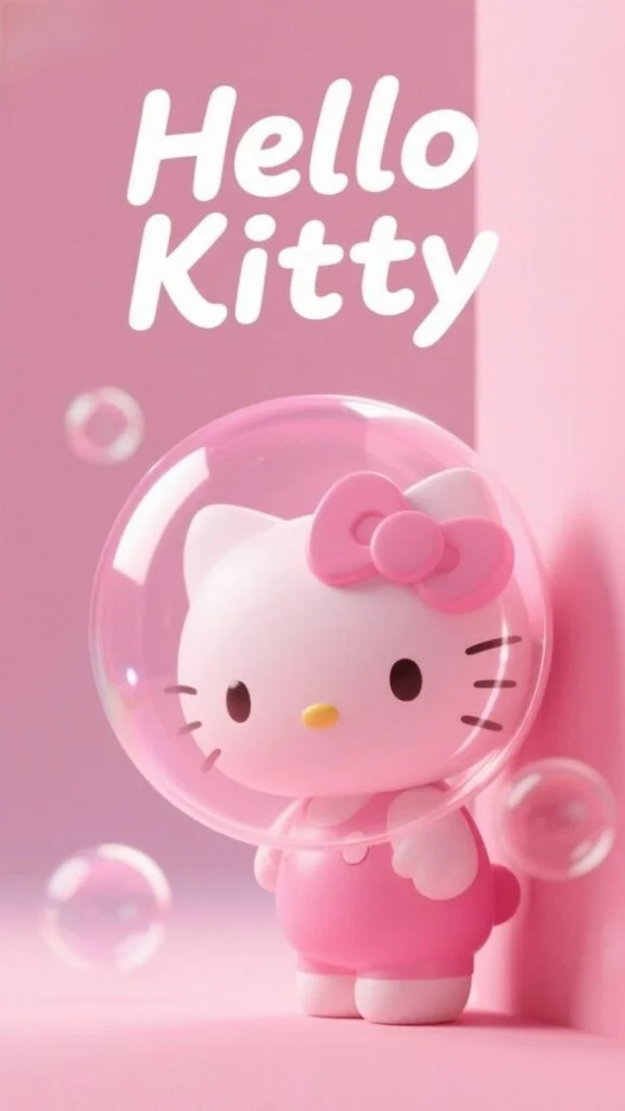 Hình nền Hello Kitty bong bóng