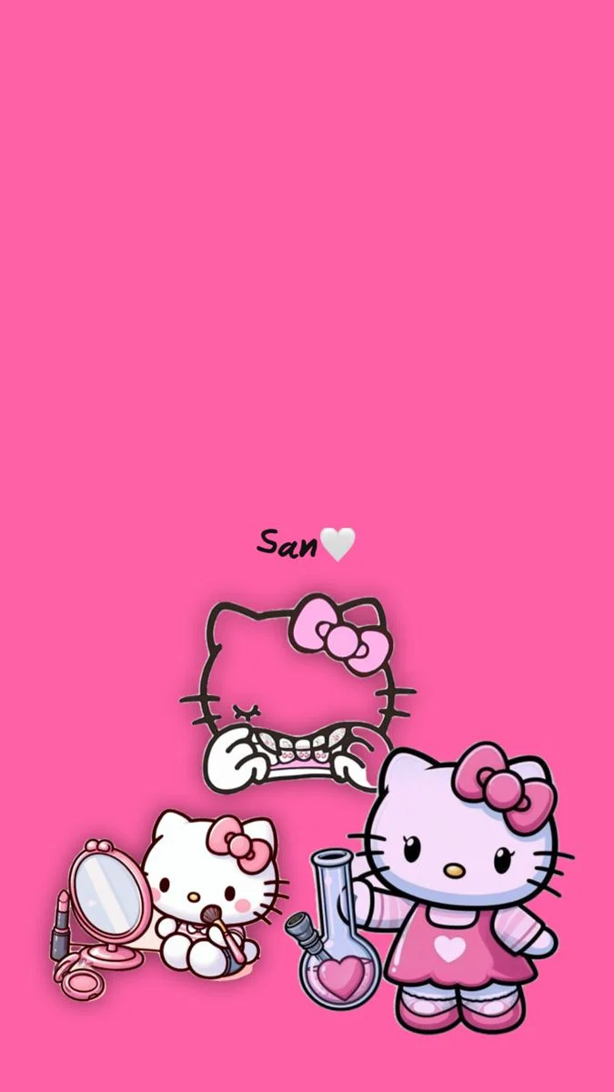 Hình nền Hello Kitty hồng đậm cá tính (6)