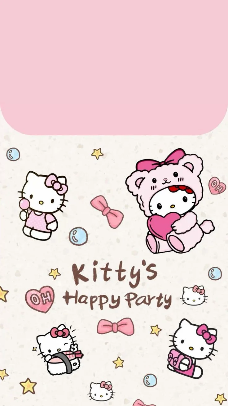 Hình nền Hello Kitty hồng phấn đơn giản (7)