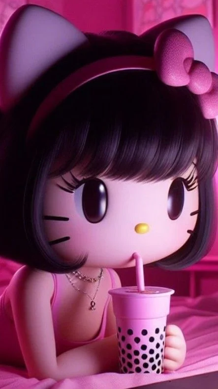 Hình nền Hello Kitty hồng đậm cá tính (5)
