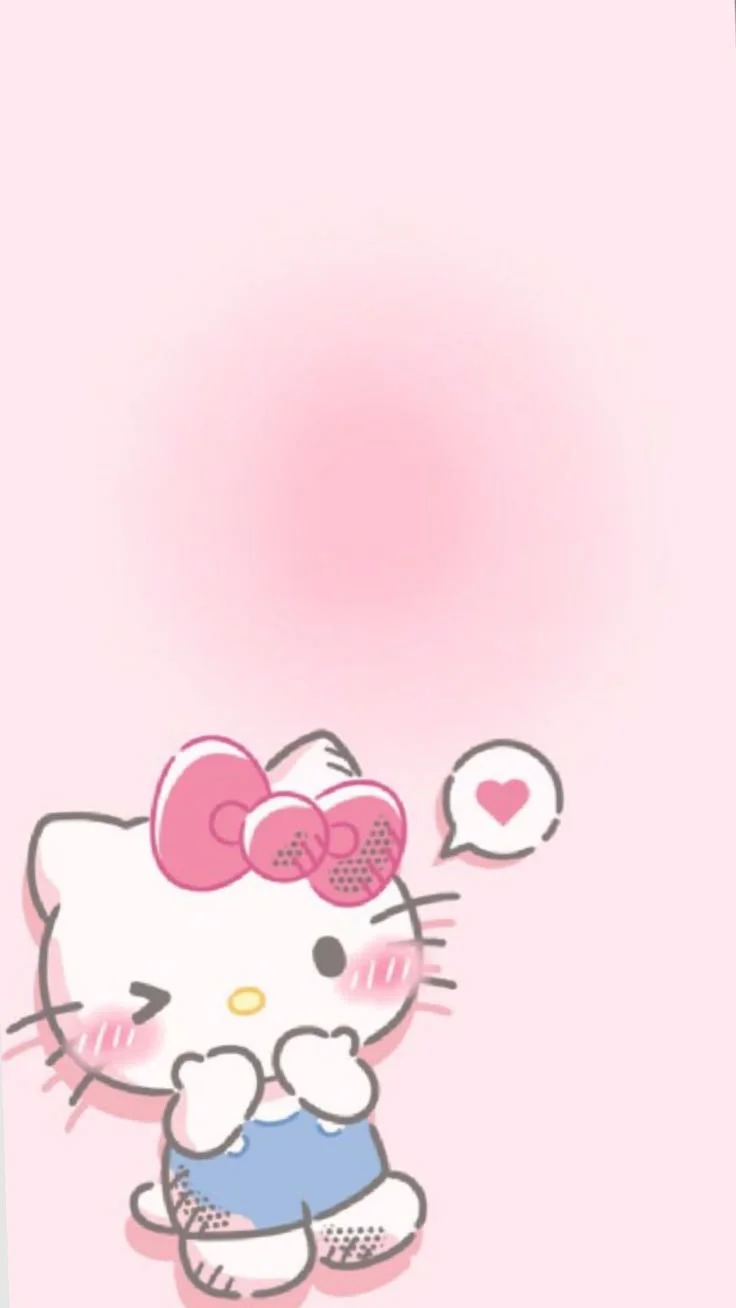 Hình nền Hello Kitty hồng phấn đơn giản (5)