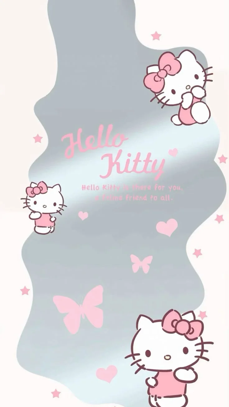 Hình nền Hello Kitty hồng phấn đơn giản (4)