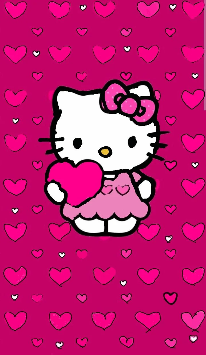 Hình nền Hello Kitty hồng đậm cá tính (2)