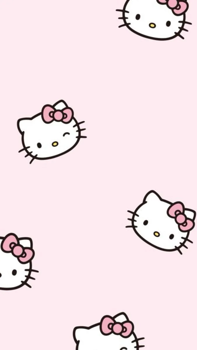 Hình nền Hello Kitty hồng phấn đơn giản (3)