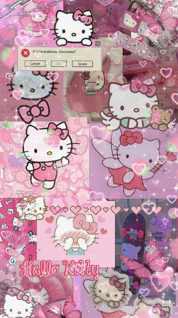 Hình nền Hello Kitty họa tiết lung linh