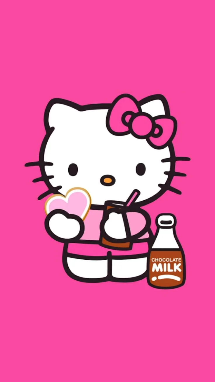 Hình nền Hello Kitty hồng đậm cá tính