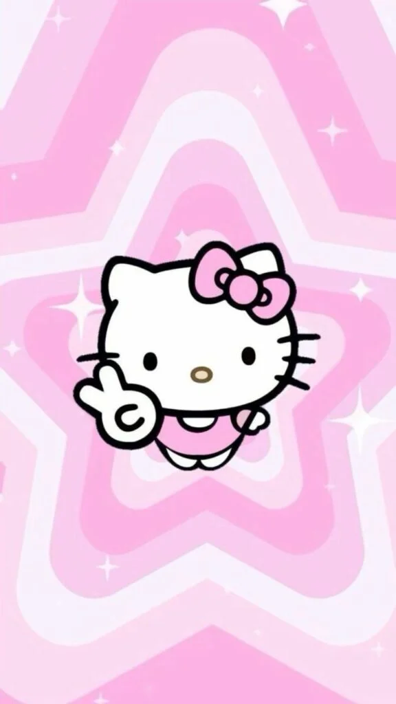 Mẫu hình nền dễ thương với nhân vật hello kitty phù hợp cho bé gái