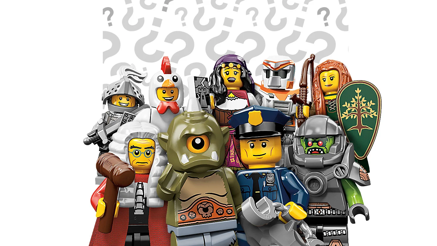 Ảnh nền máy tính nhóm nhân vật LEGO thuộc nhiều chủ đề khác nhau