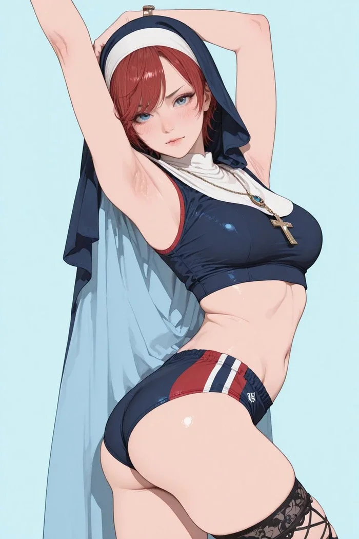 Hình ảnh anime về hentai nữ tu với trang phục gợi cảm