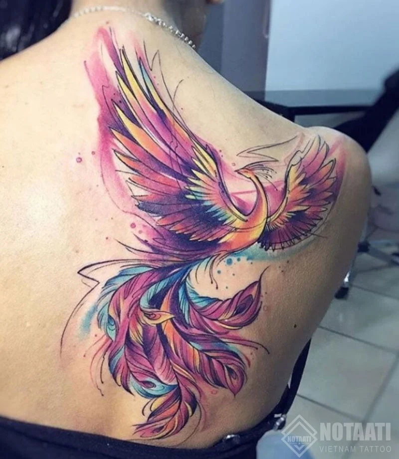 Hình xăm phượng hoàng ở lưng
