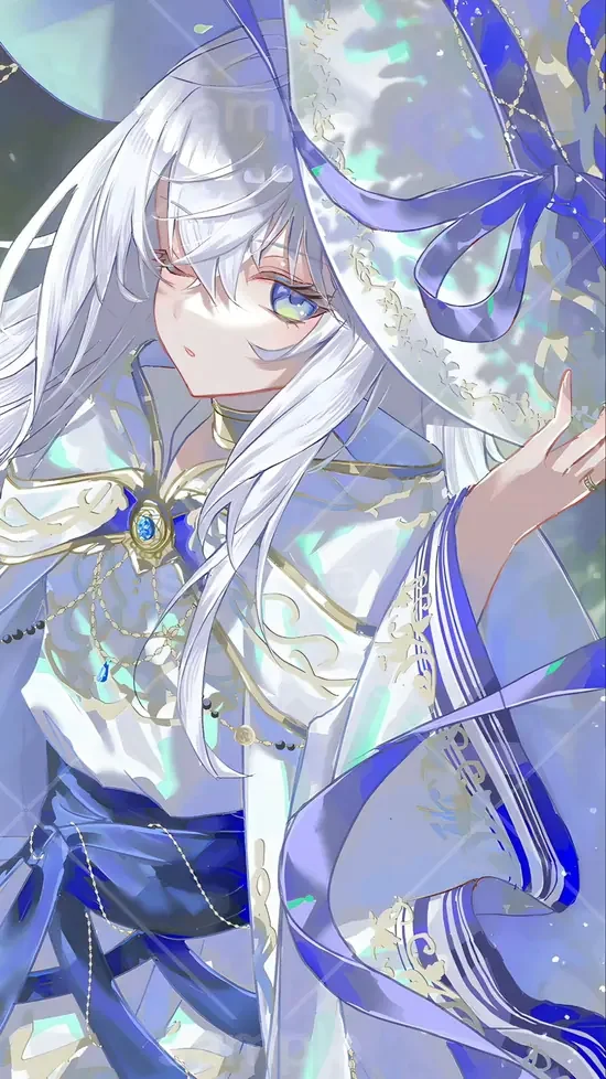 77 Ảnh Anime Nữ Tóc Trắng phong cách cổ tích với nền tuyết trắng và váy áo bồng bềnh
