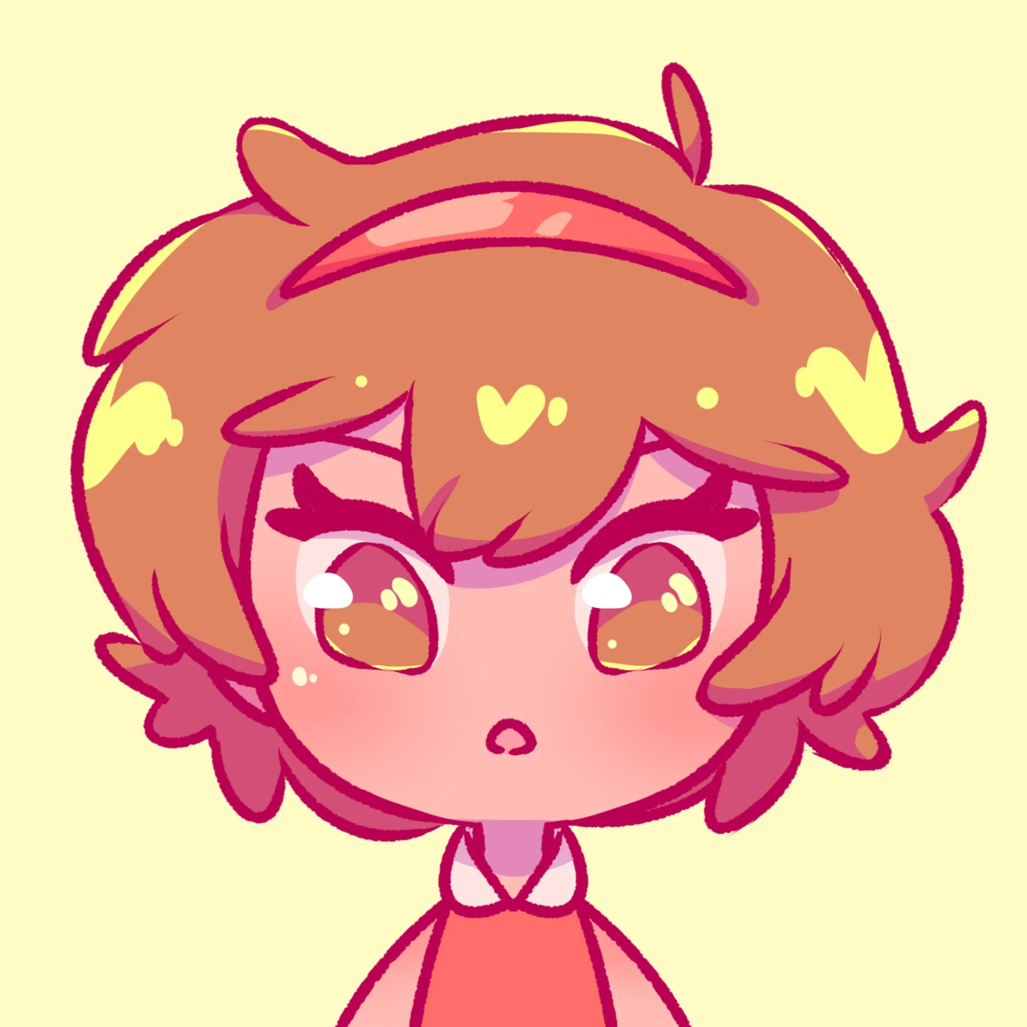 hình chibi cute chân dung cô gái tóc cam