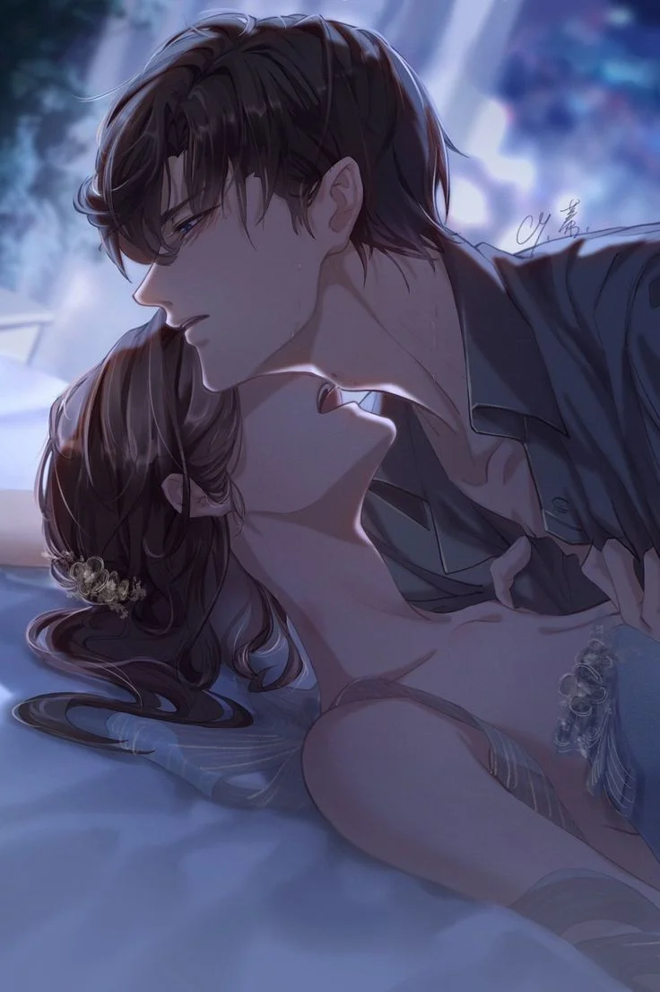 Minh họa cặp đôi lãng mạn trong phong cách hentai hàn quốc đầy nghệ thuật