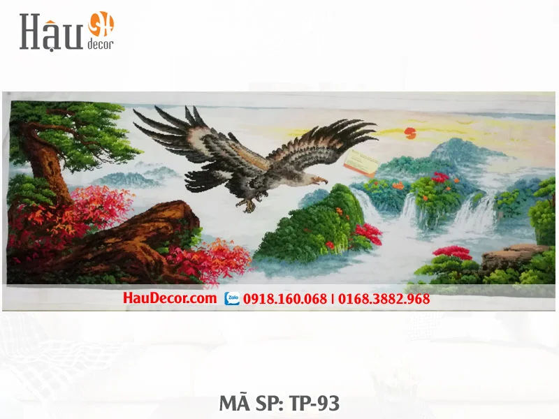 Thêu Tay Chữ Thập Cảnh Đại Bàng Sải Cánh TP-93
