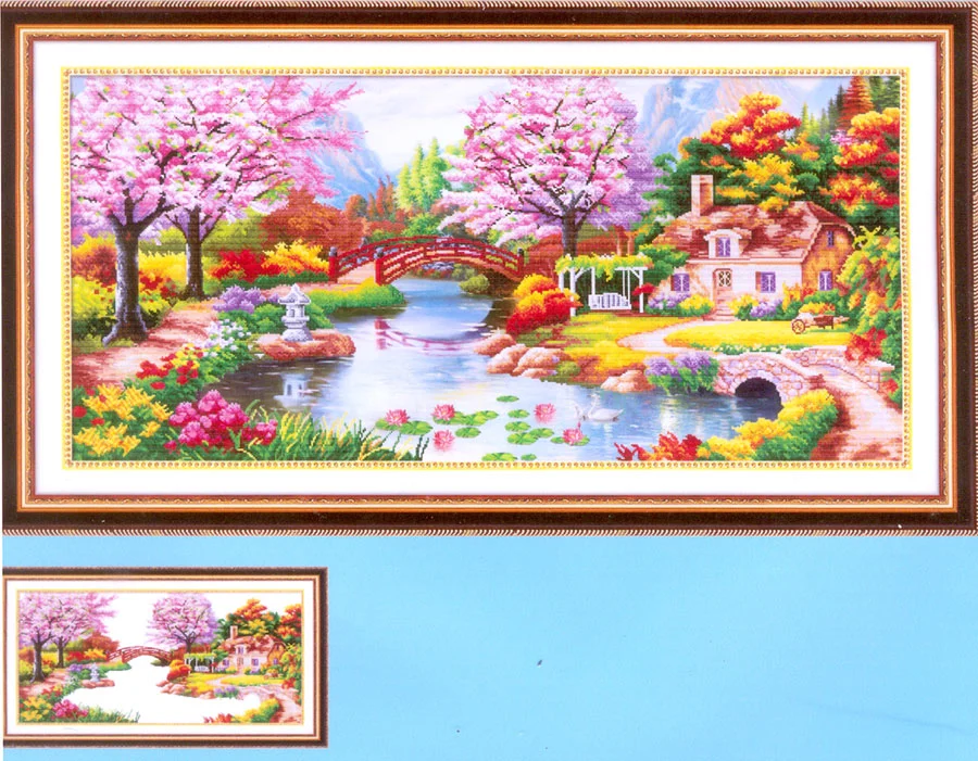 Tranh Thêu Chữ Thập 3D Cảnh Đẹp Thiên Đường