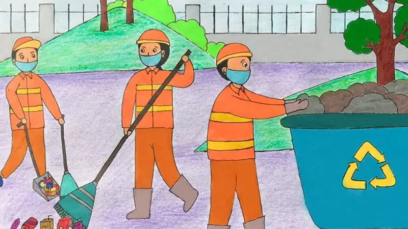 Tranh bảo vệ môi trường: 99+ Mẫu vẽ đẹp, ý nghĩa và độc đáo - tái chế và phân loại rác - hình 1