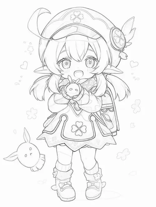 Tranh tô màu anime chibi phong cách nhẹ nhàng