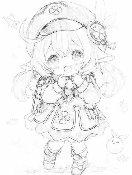 Hoạt động tô màu anime chibi cho bé cute
