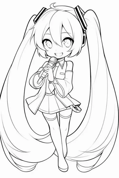 Bộ tranh tô màu anime chibi dễ thương cho bé