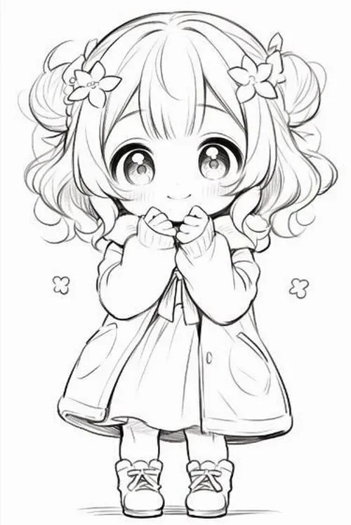 Bức tranh tô anime chibi giúp bé rèn tay