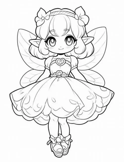 Hình vẽ tranh tô màu anime chibi cho bé 5 tuổi