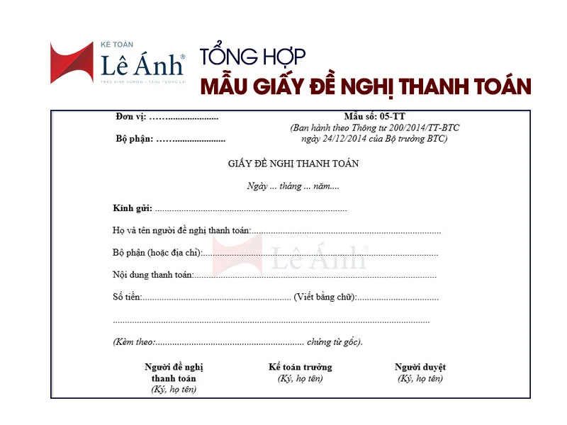 Mẫu Giấy Đề Nghị Thanh Toán - Hướng Dẫn Cách Viết Chi Tiết