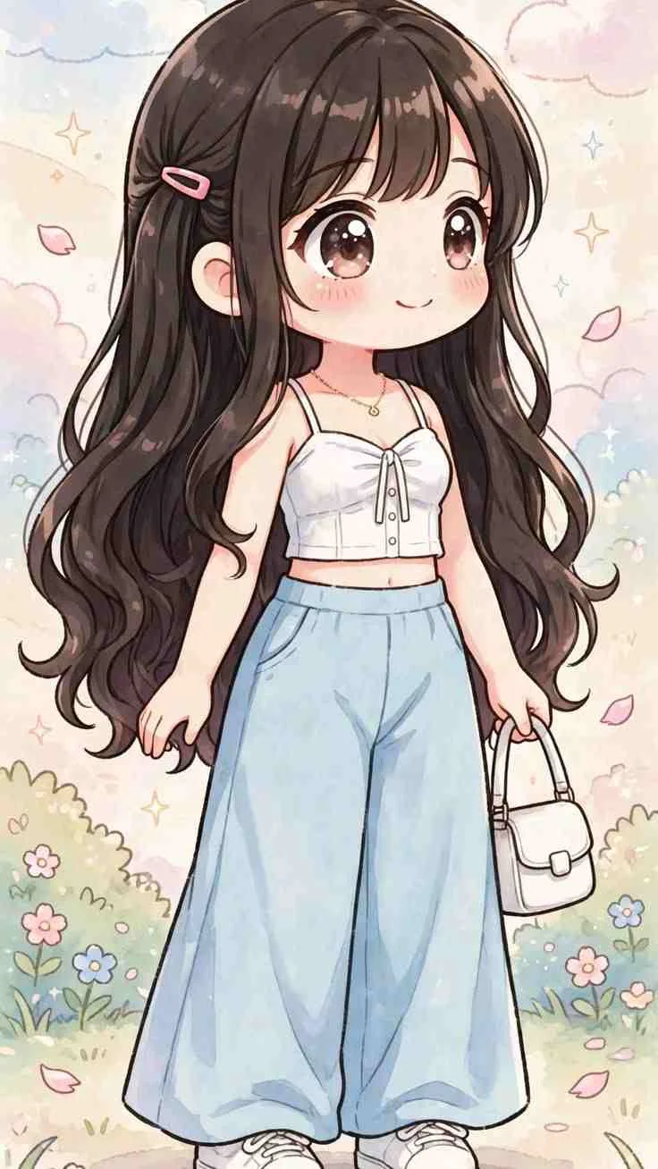 hình ảnh cute nữ hoạt hình phong cách nhẹ nhàng