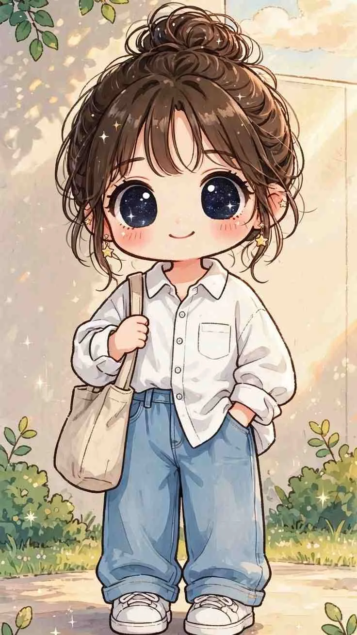 hình ảnh cute nữ phong cách tối giản đáng yêu