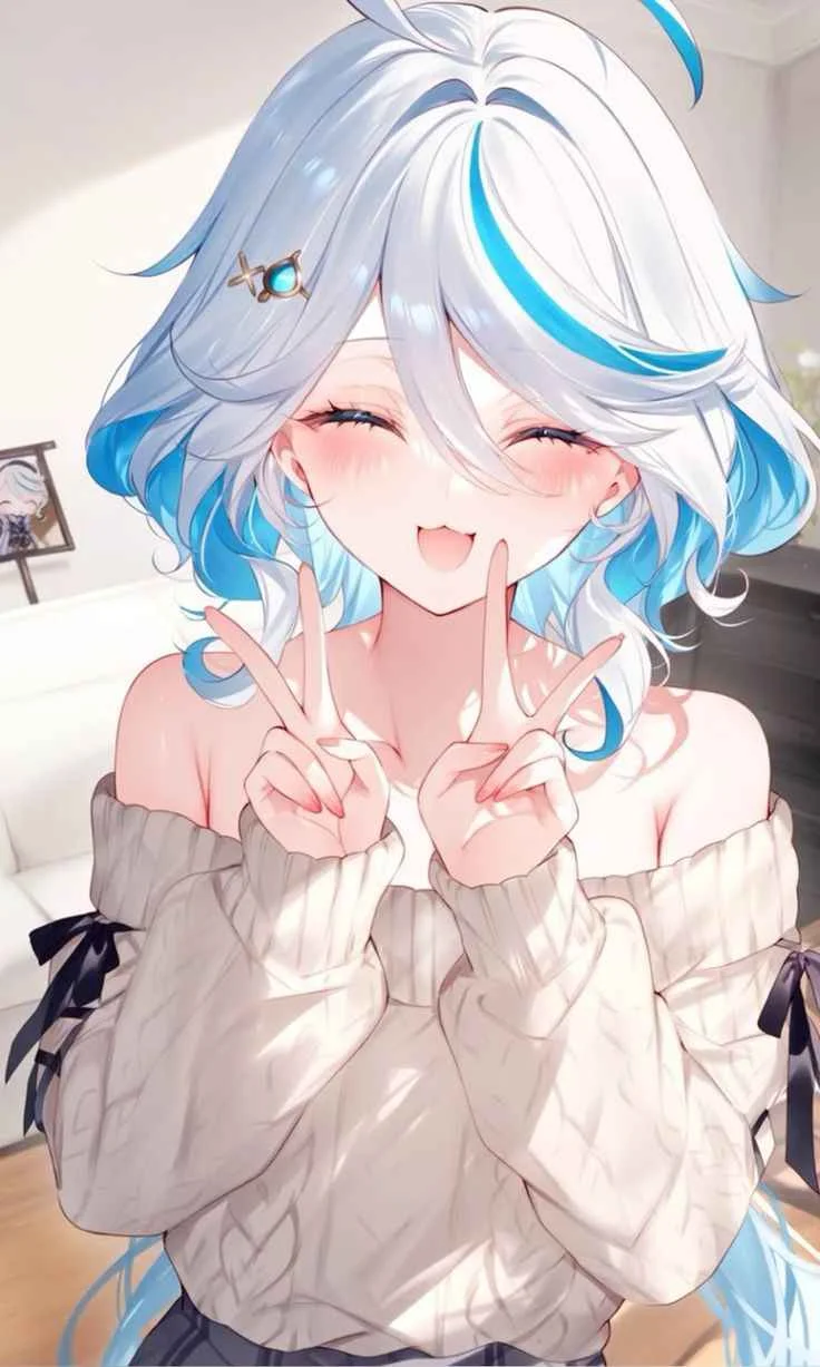 cô gái anime tóc xanh xinh xắn