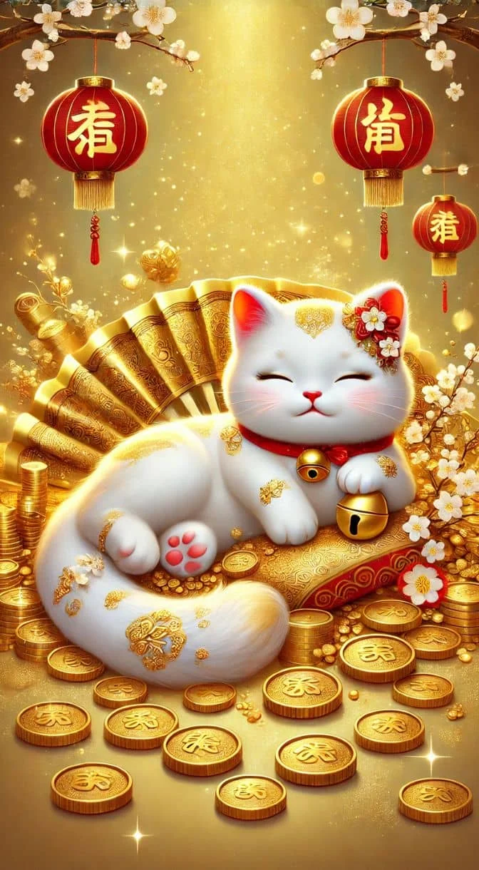 Hình nền mèo thần tài 4K 1