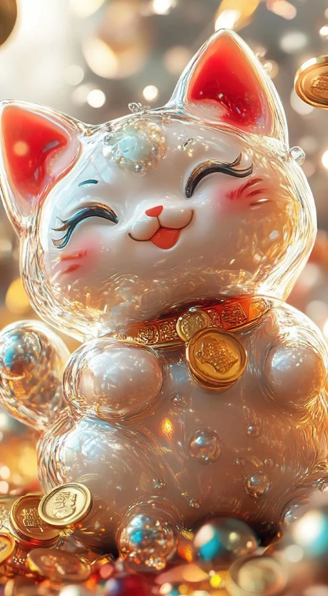 Hình nền cặp mèo thần tài 2