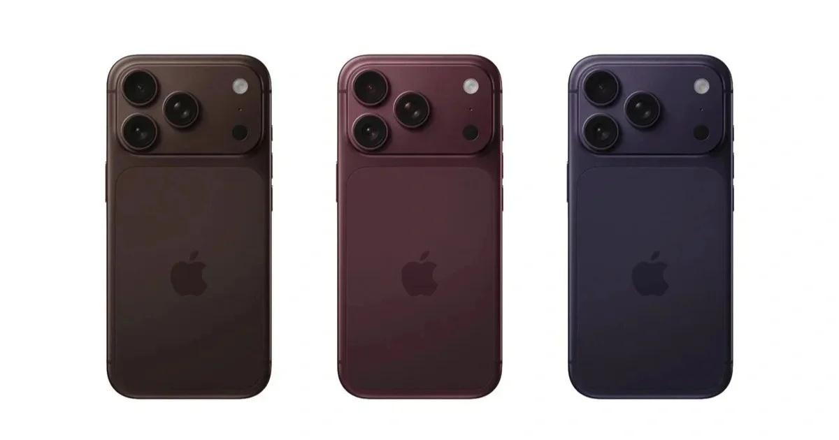 Ba chiếc iPhone 18 với các tông màu tối