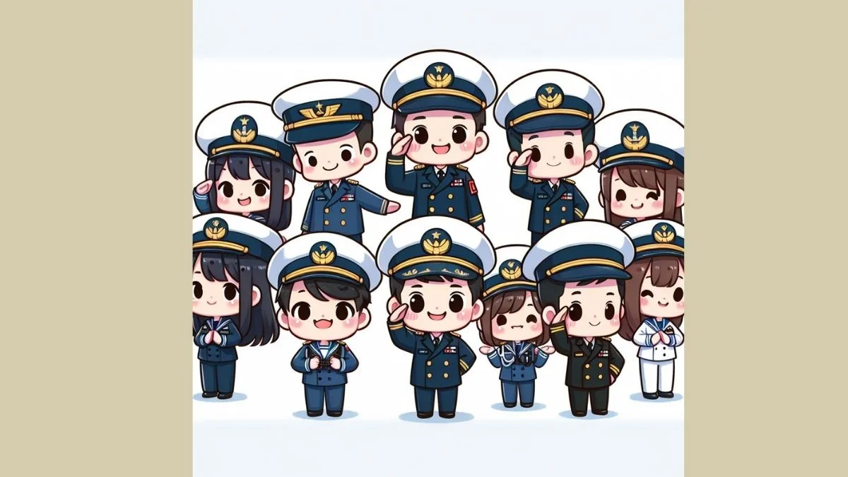 Hình vẽ chibi bộ đội Việt Nam với biển cả