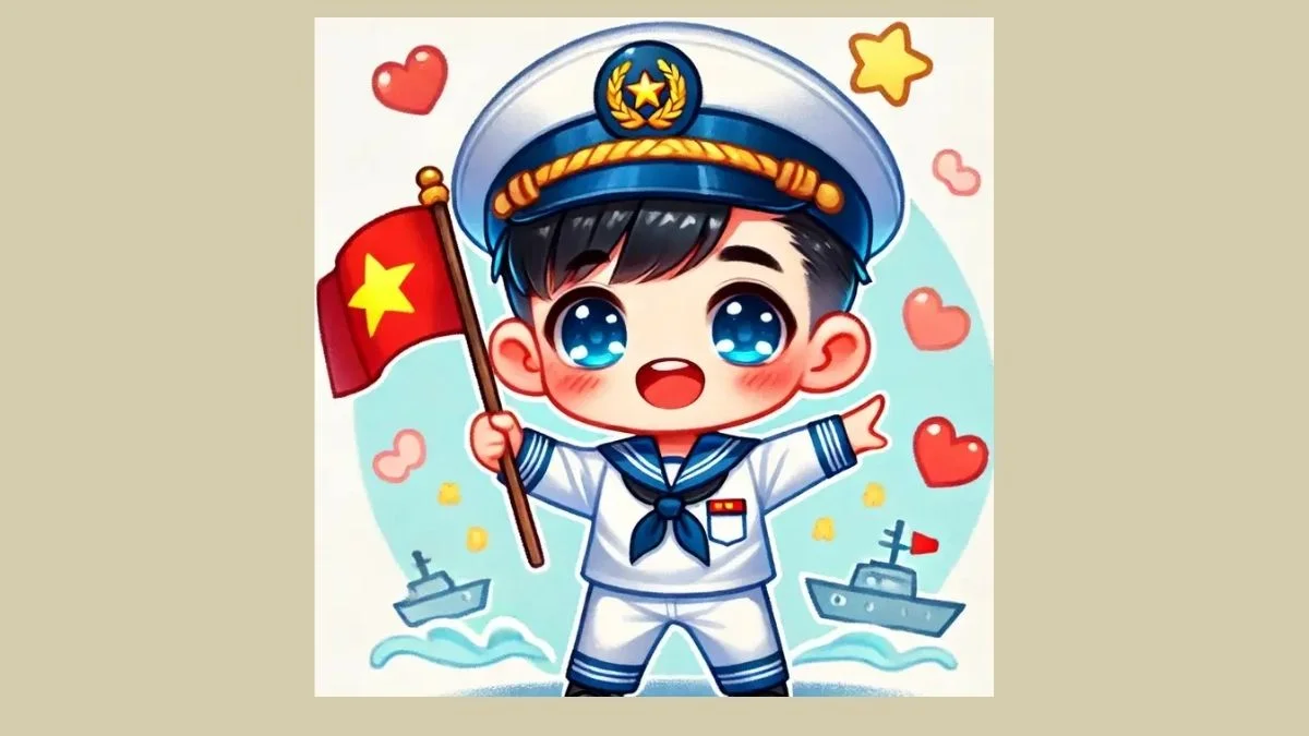 Tranh vẽ chibi bộ đội Việt Nam canh giữ vùng trời